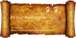 Hilcz Henrietta névjegykártya